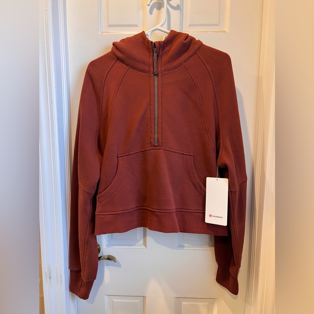 Lululemon Scuba Oversized 1/2 Zip Hoodie in Date Brown NWT